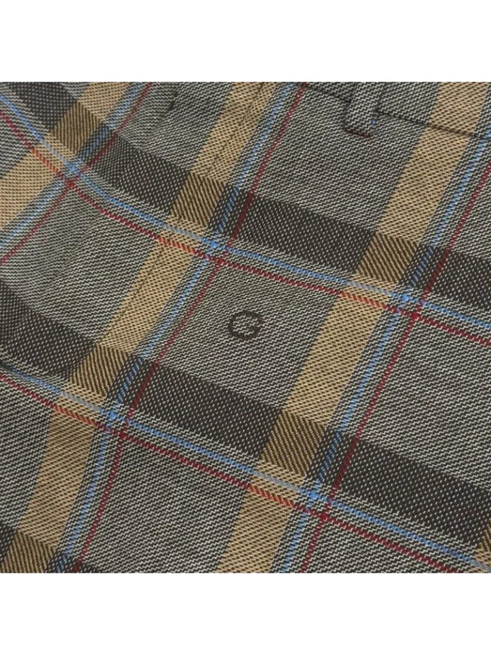Gucci Wool 100% G Logo Tucked Center Crease Check Trousers Brown Pants 48
